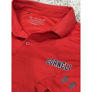 Under Armour Cornell University Performance Polo Shirt Mens 2XL Red Short Sleeve